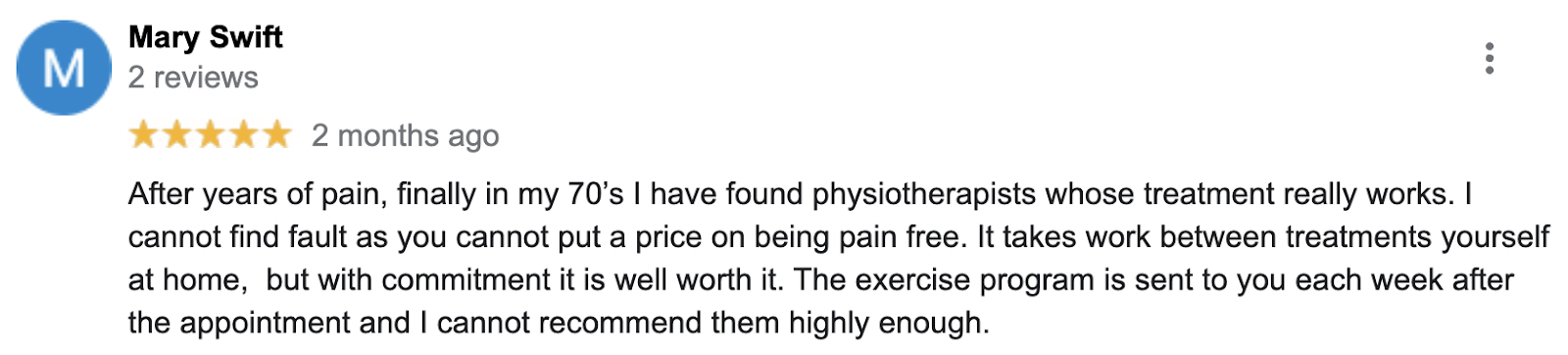 Best Patient Reviews of Services From ProSport Physiotherapy