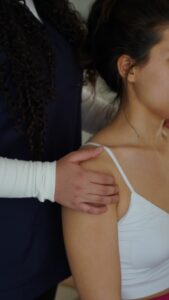 Patient with shoulder pain.